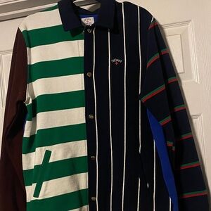 Noah NYC Practice Cloth Crazy Colorblock Snap Jacket Sz M
